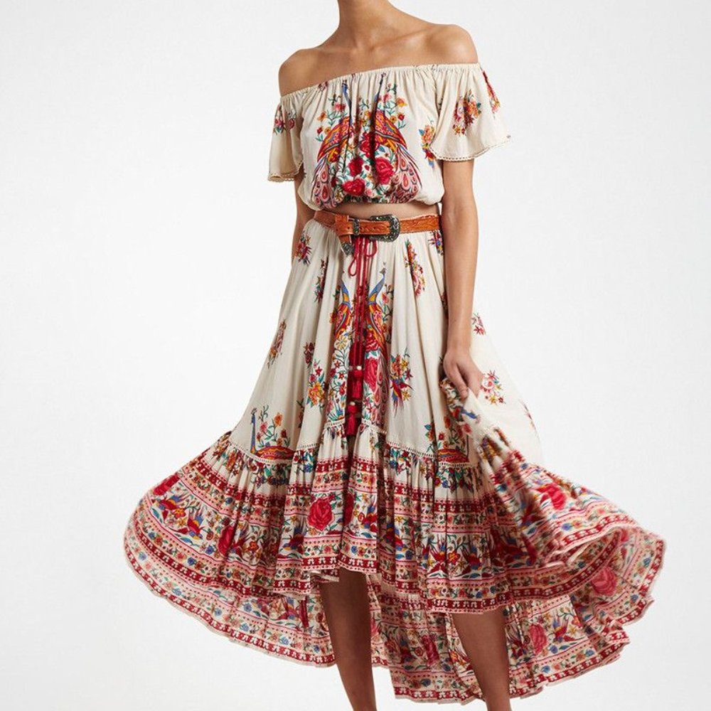 Spell Gypsy HOTEL PARADISO Off Shoulder Crop Top S